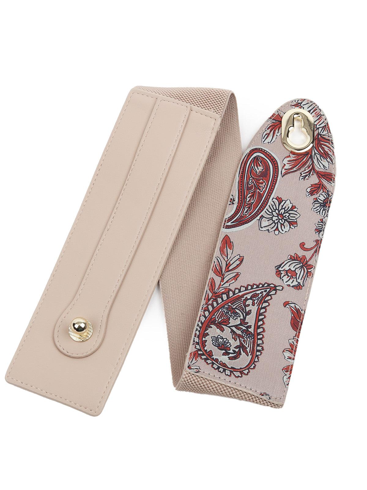 Women's Cream Colored Textured Bel