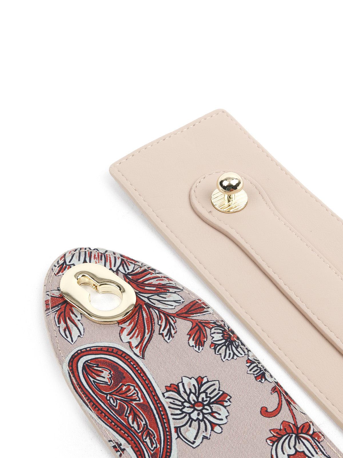 Women's Cream Colored Textured Bel