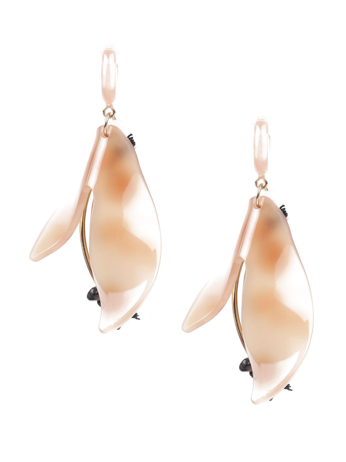 Women's Cream Long Dangler Earrin