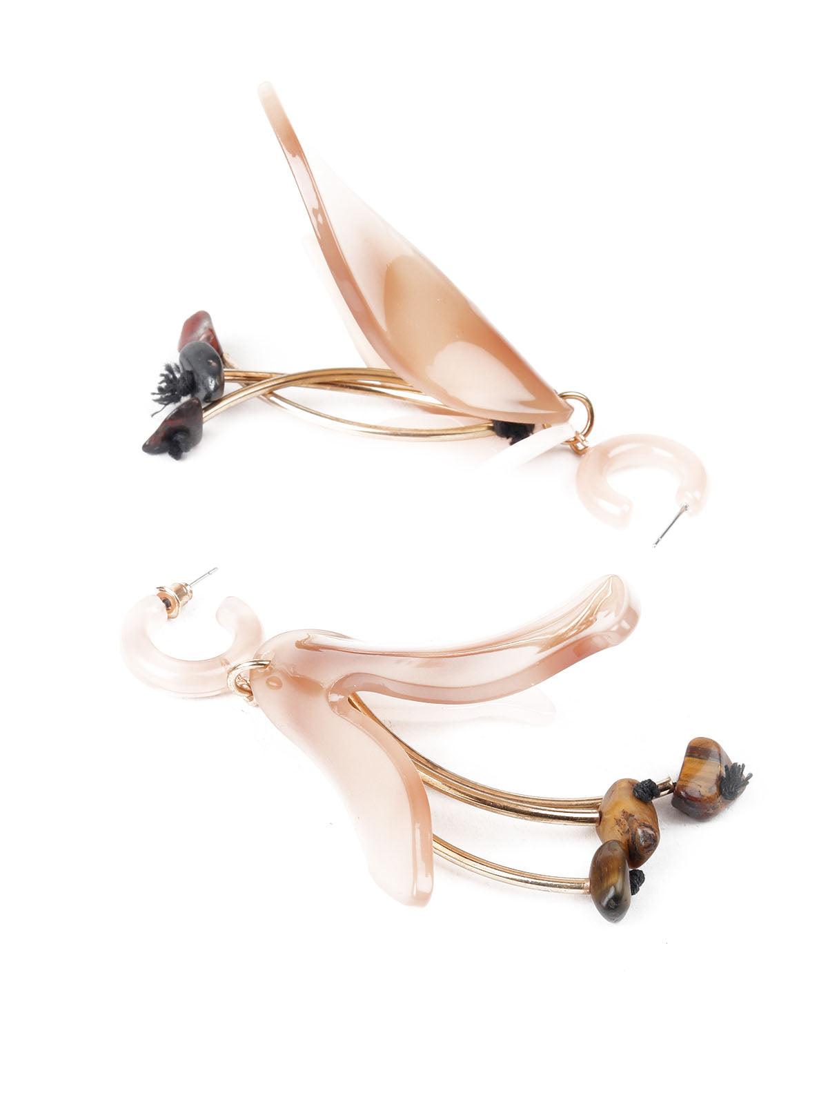 Women's Cream Long Dangler Earrin