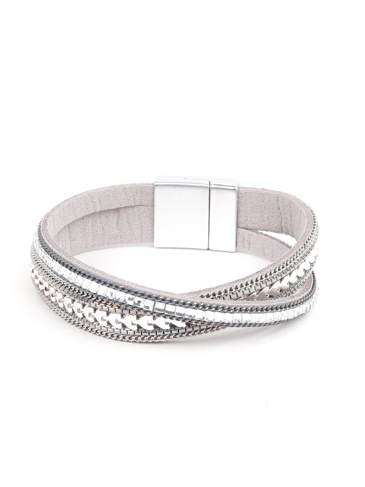 Women's Criss-Cross Metallic Layered Bracele