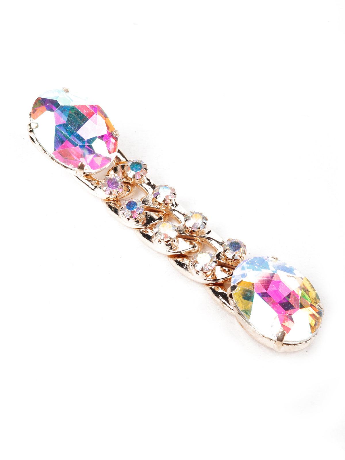 Women's Crome Crystal Chained Drop Earring