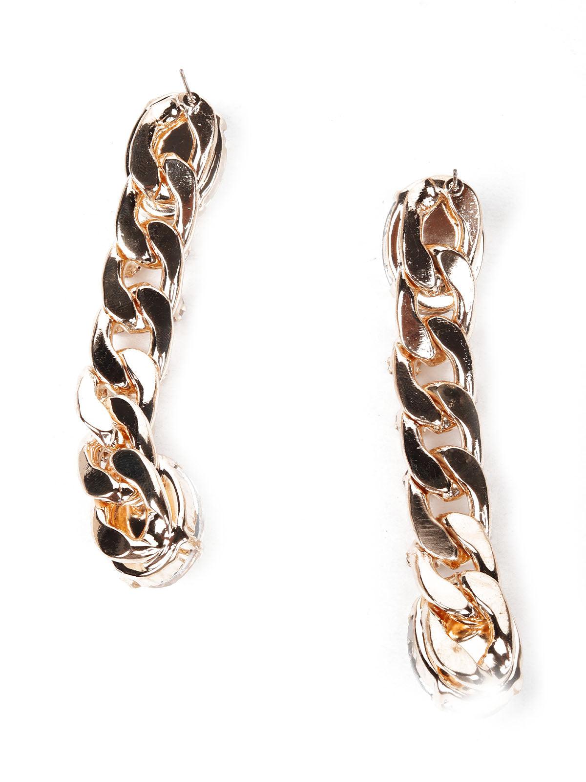 Women's Crome Crystal Chained Drop Earring