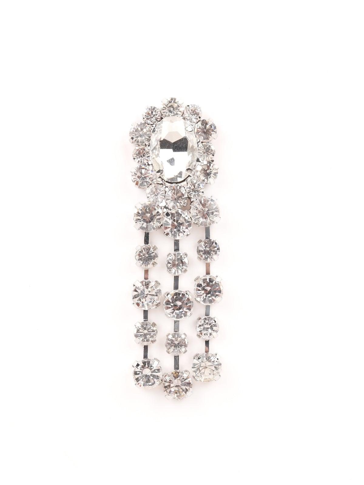 Women's Crystal Drop Earrings -Silve