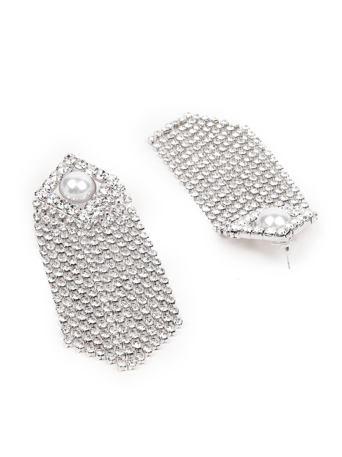 Women's Crystal Drop Pearl Tassel Earring