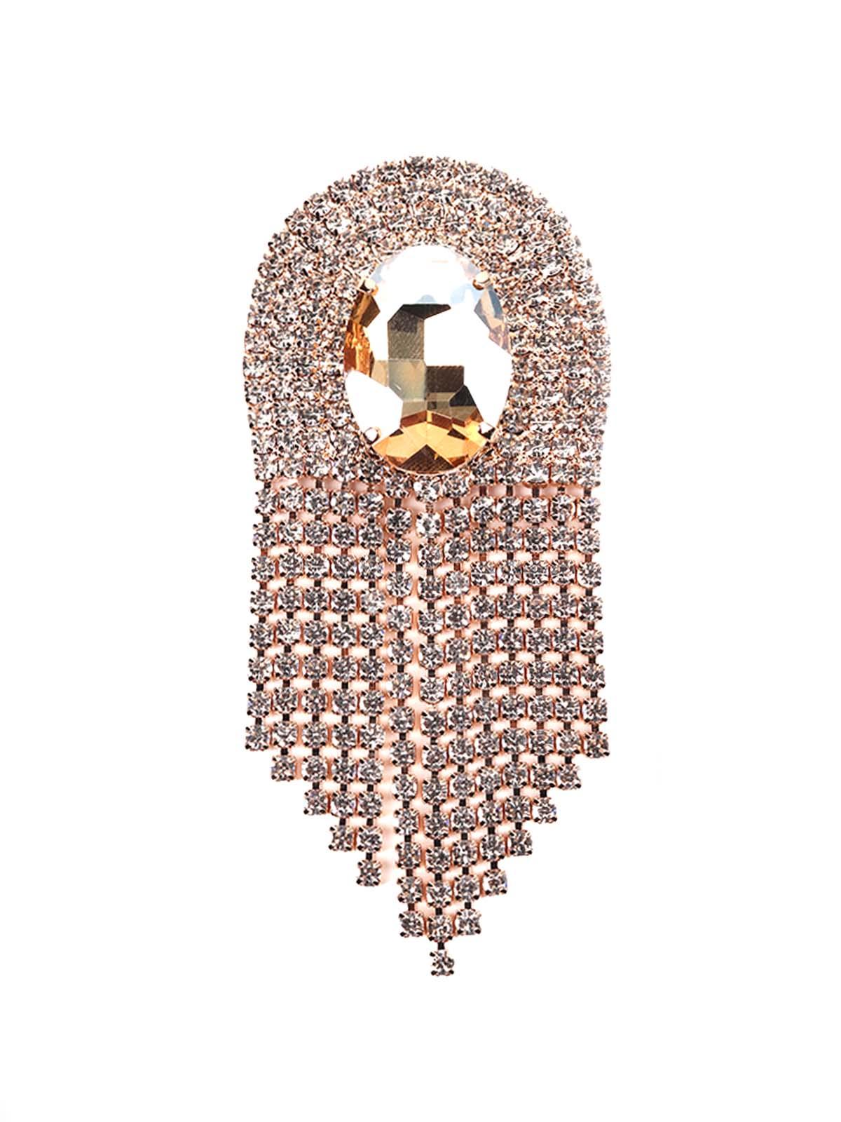 Women's Crystal-Embellished Gold-Tone Overlapping Earrin