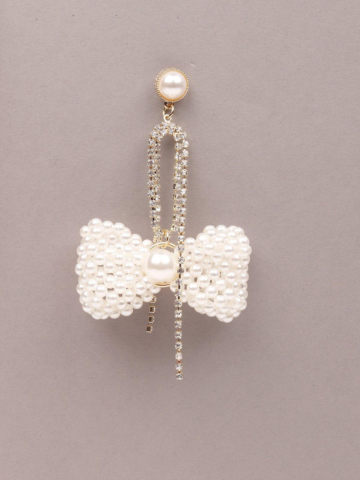 Women's Cute Bow Beaded Drop Earring