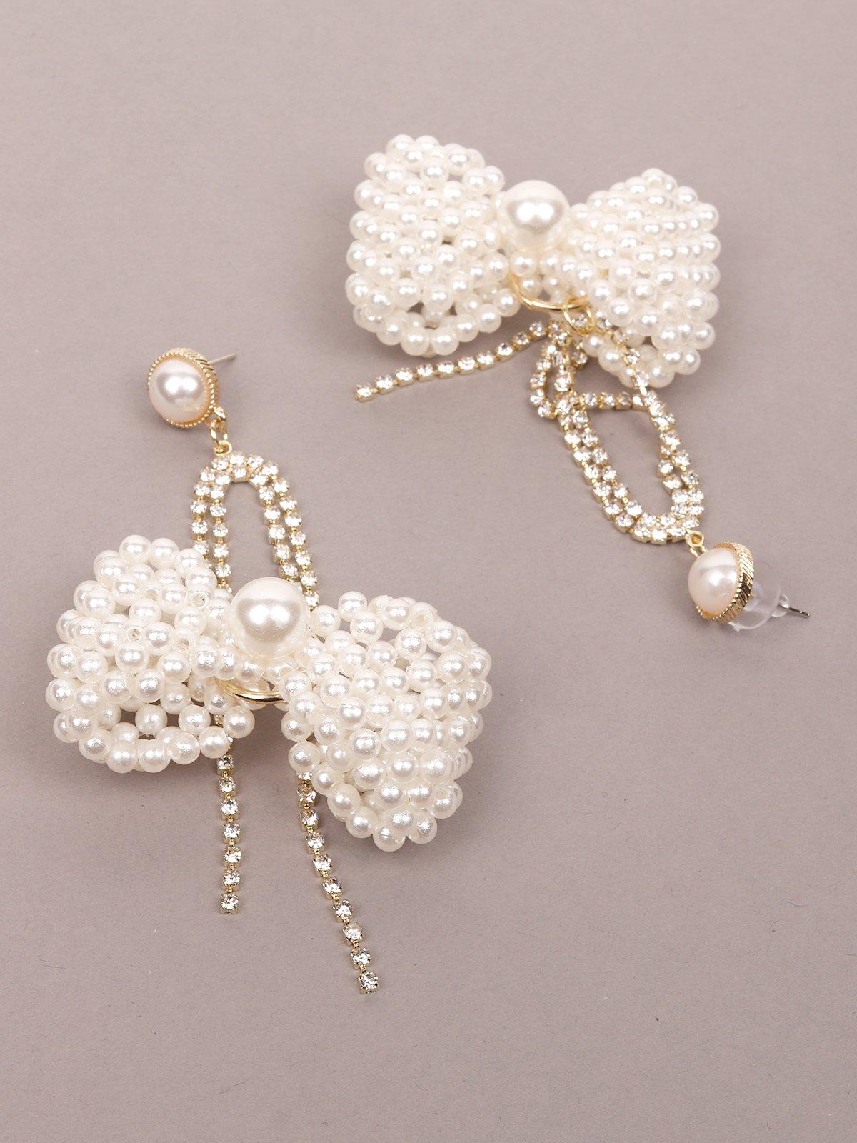 Women's Cute Bow Beaded Drop Earring