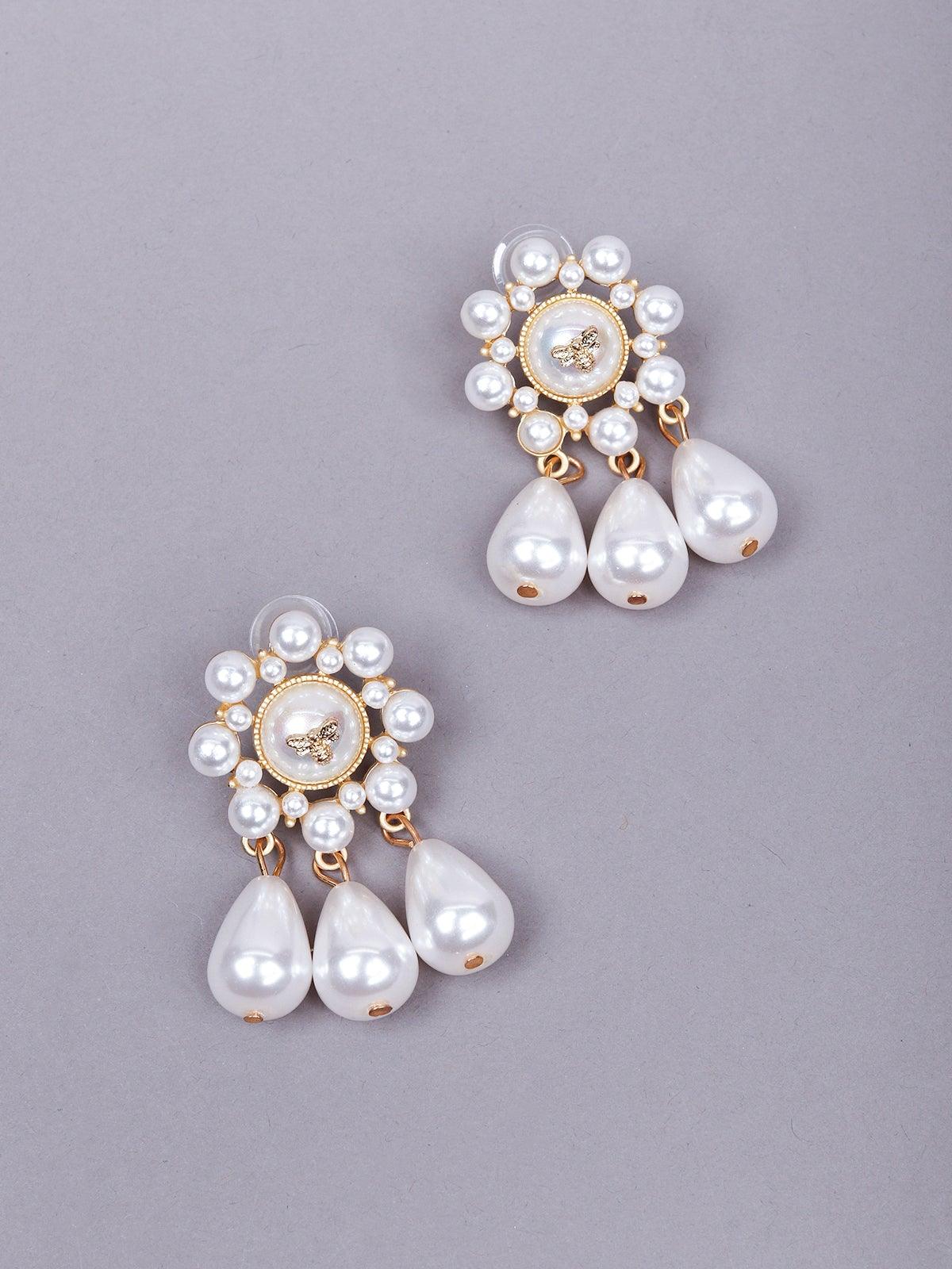Women's Cute Rounded Pearl Drop Earring
