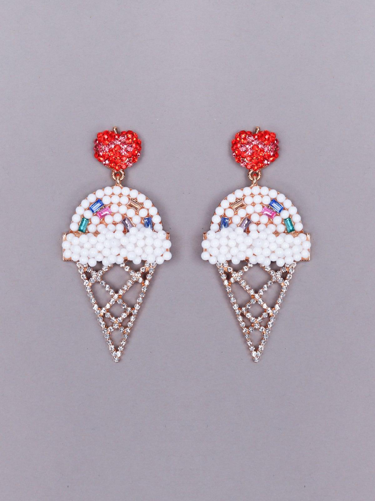 Women's Cute Studded Ice-Cream Cone Earring