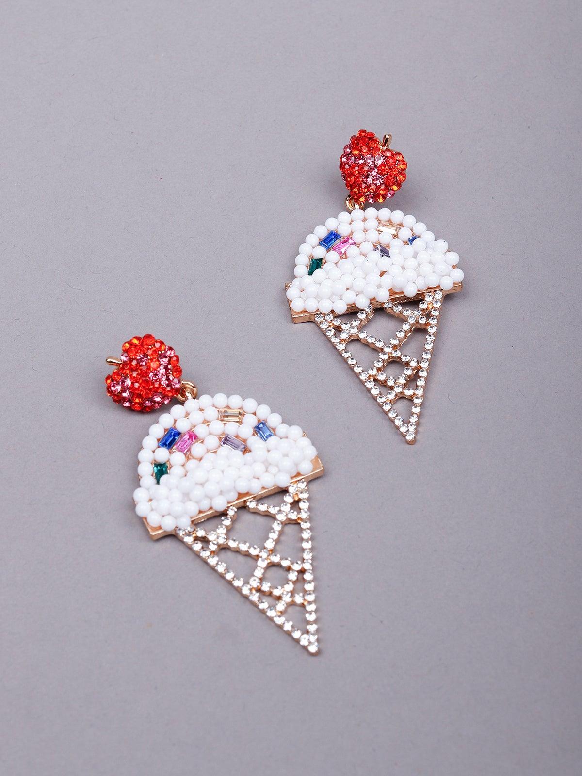 Women's Cute Studded Ice-Cream Cone Earring