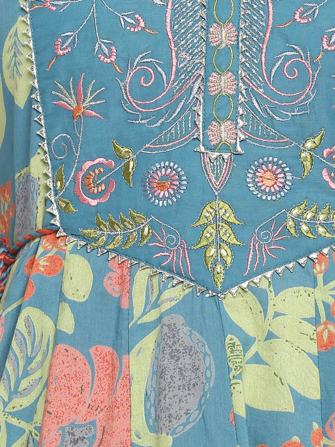 Women's Turquoise Blue Anarkali Kurta By Vbuyz (1Pc Set
