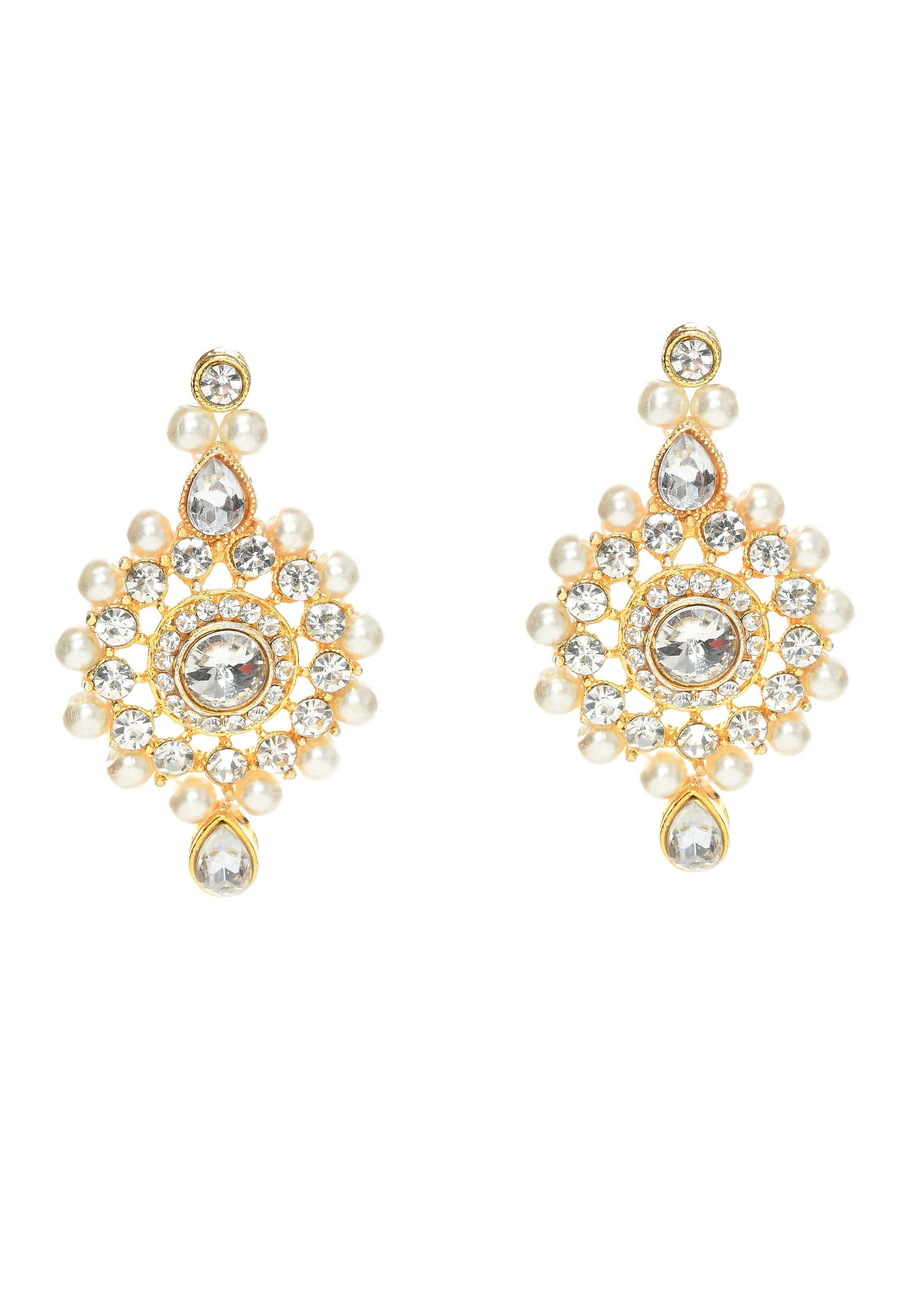 Johar Kamal Gold plated with stone and pearls Combo Set Nec