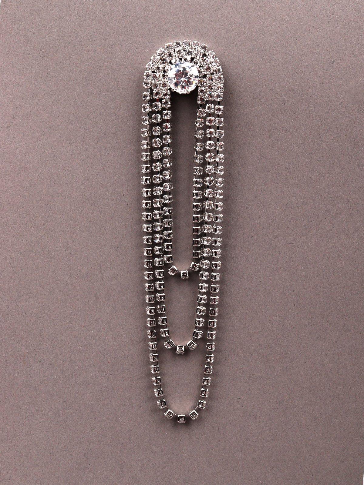 Women's Dazzling Looped Three-Layer Crystal-Studded Earring