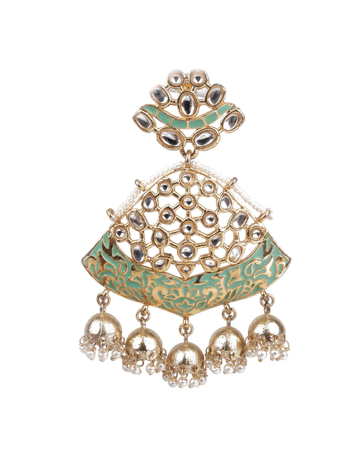 Women's Delicate Green Meenakari Earring