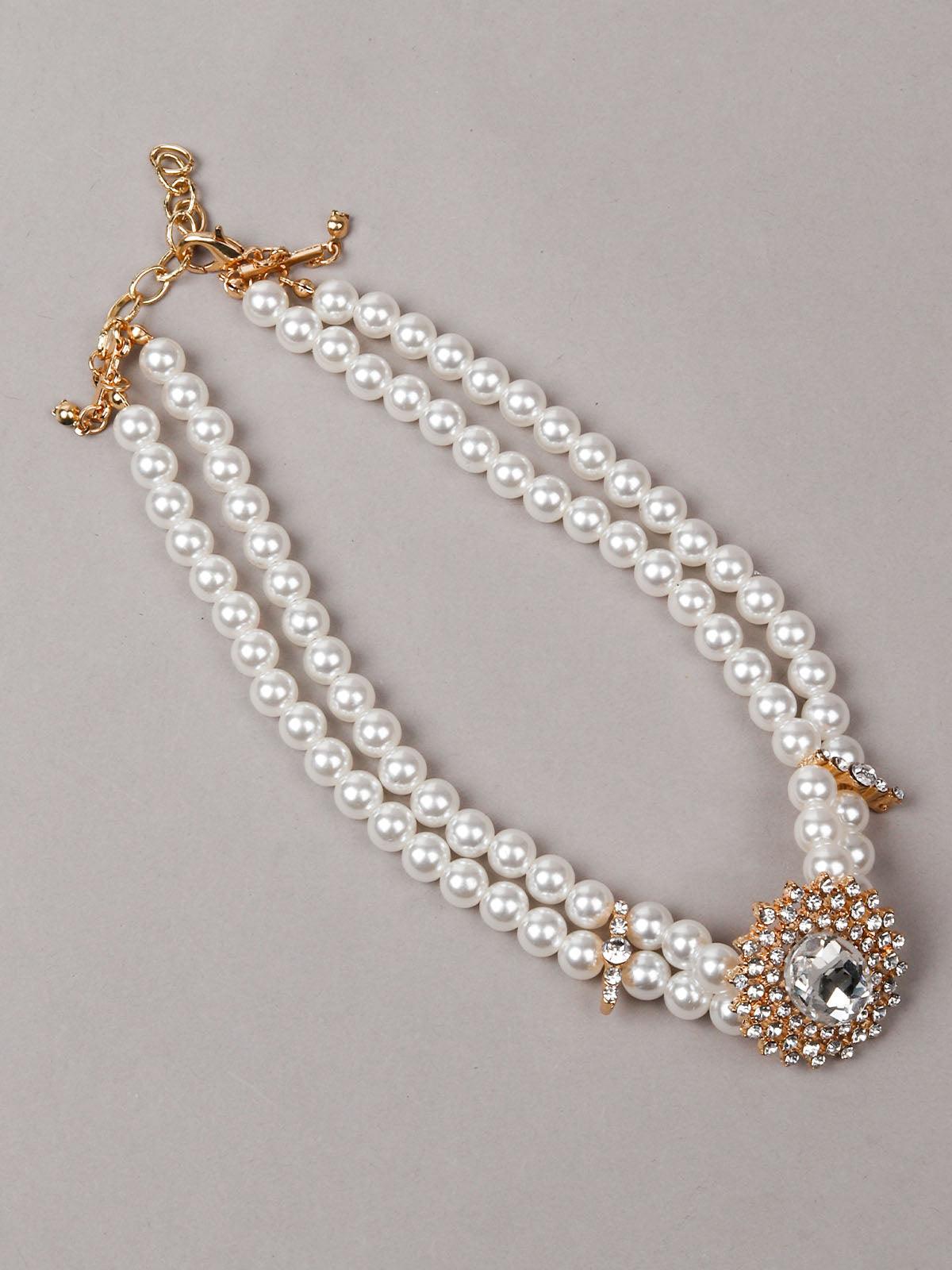 Women's Delicate Pearls Choker Neckpiec