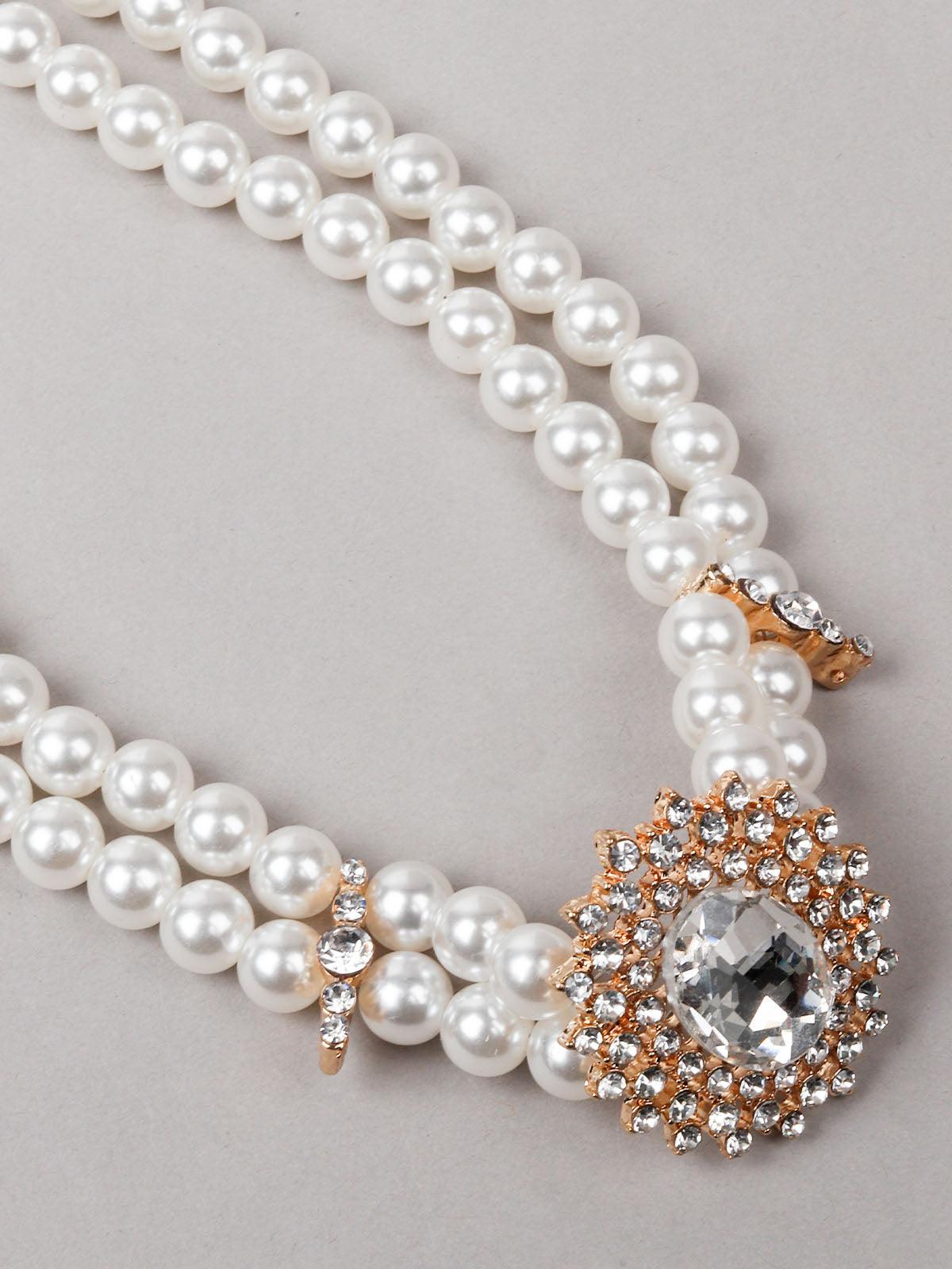 Women's Delicate Pearls Choker Neckpiec