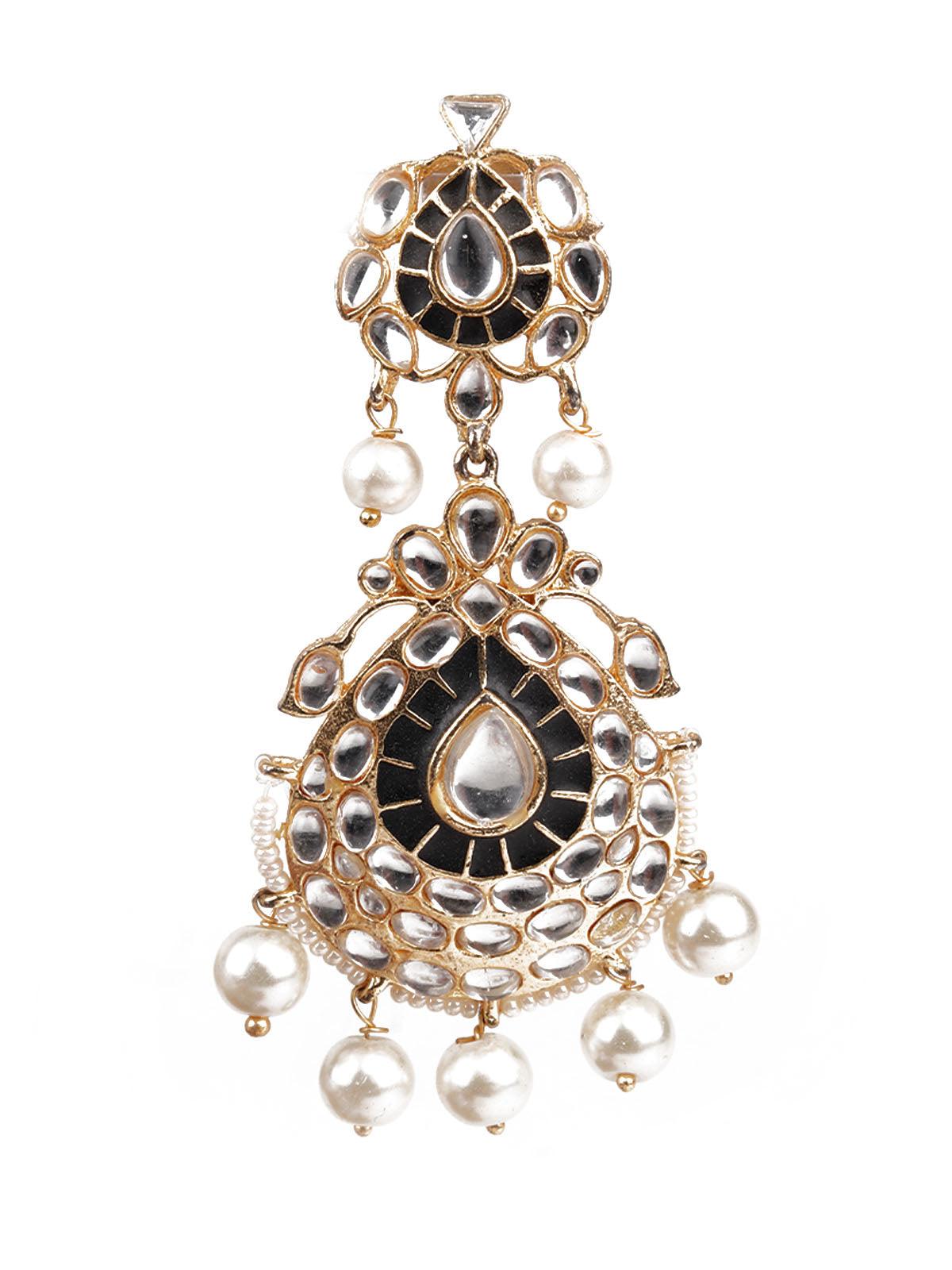Women's Designer Blue And Gold Dangler For Wome