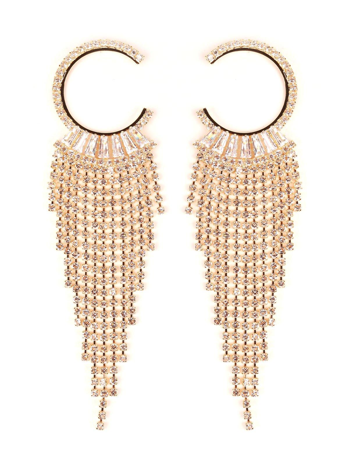 Women's Designer Gold-Tone Hoop Tassel Earring