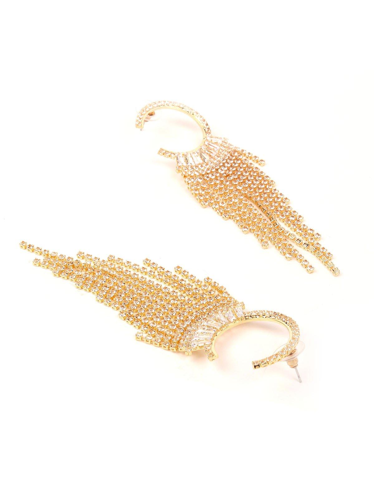 Women's Designer Gold-Tone Hoop Tassel Earring