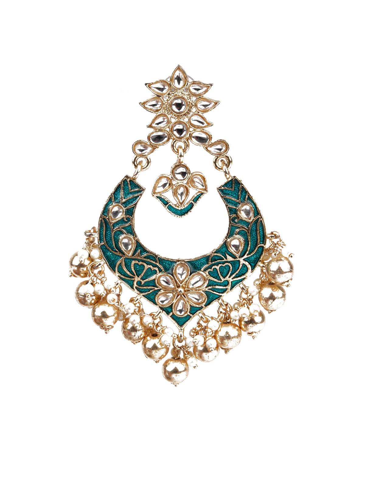 Women's Designer Green Dangler Earring