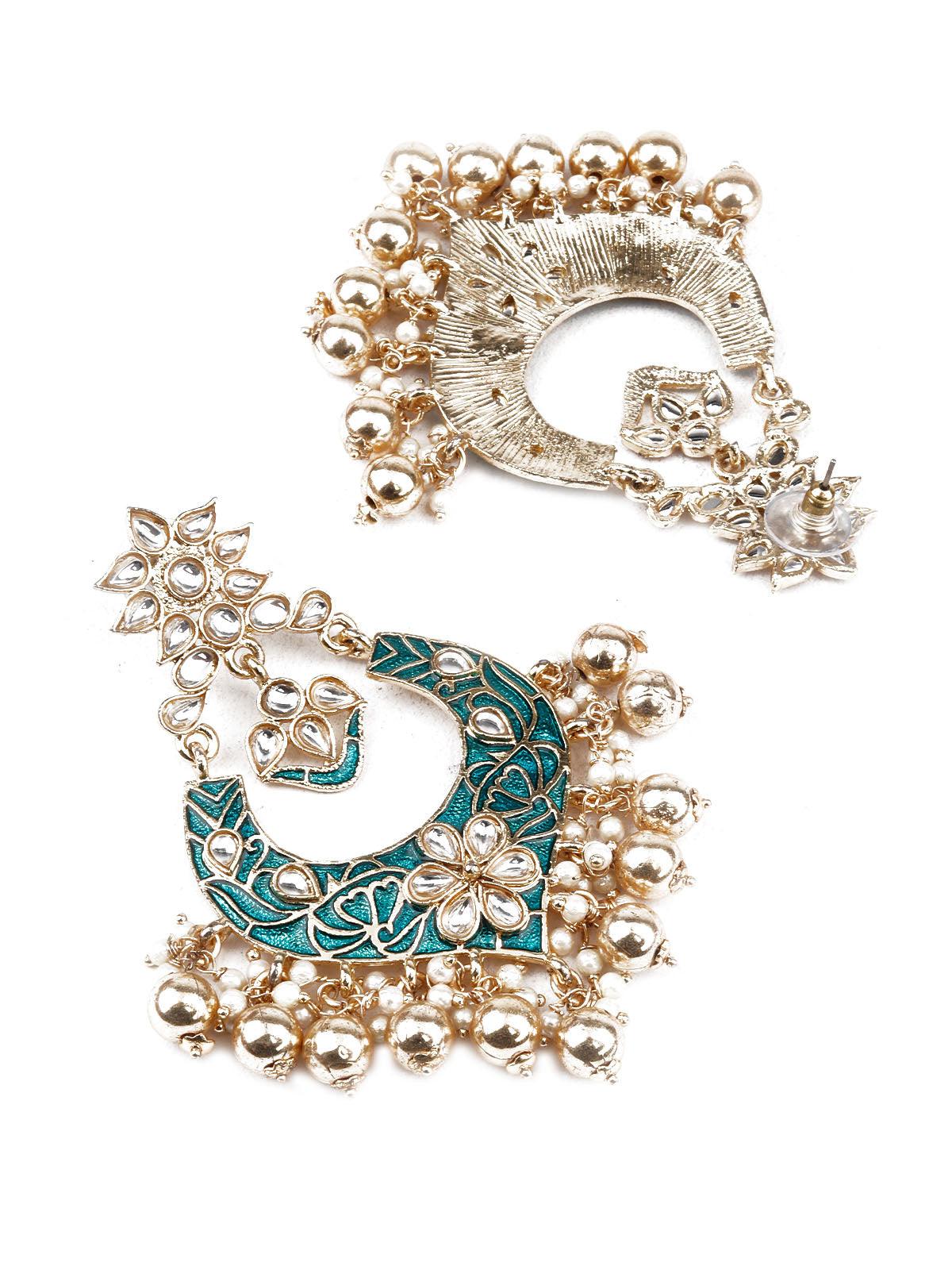 Women's Designer Green Dangler Earring