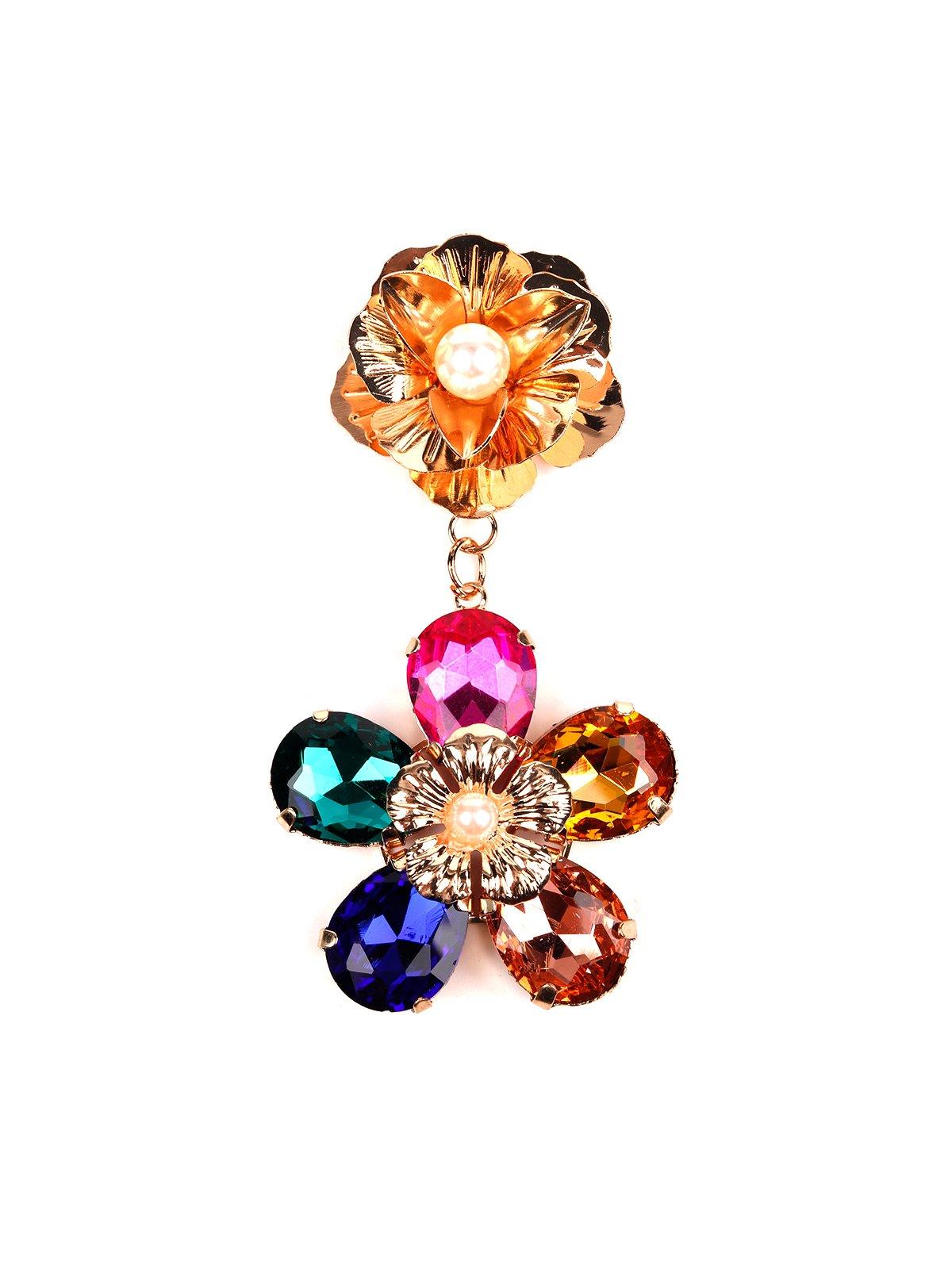 Women's Designer Multicolour Floral Gemstone Earring