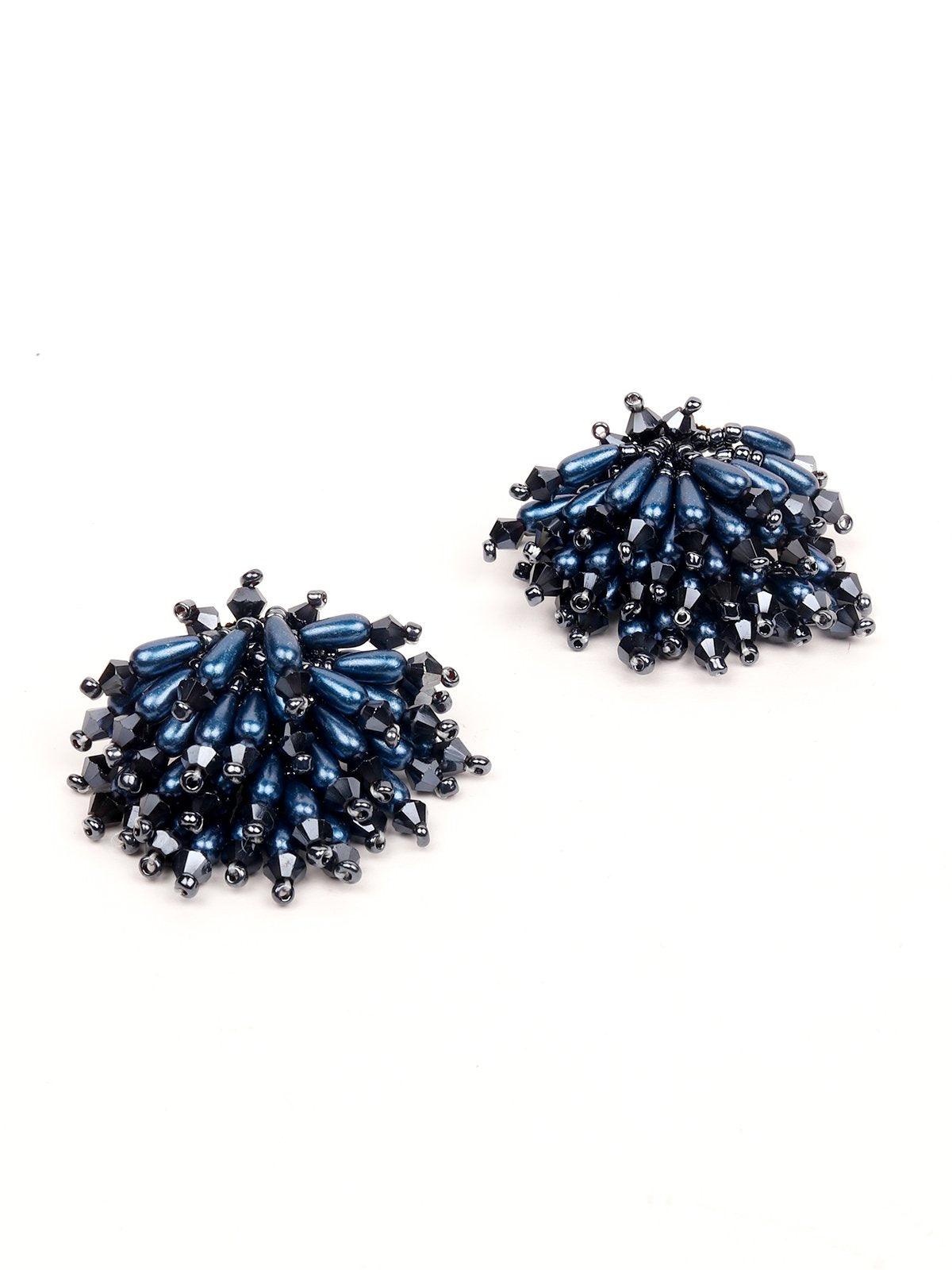 Women's Designer Navy Blue Studded Statement Earring