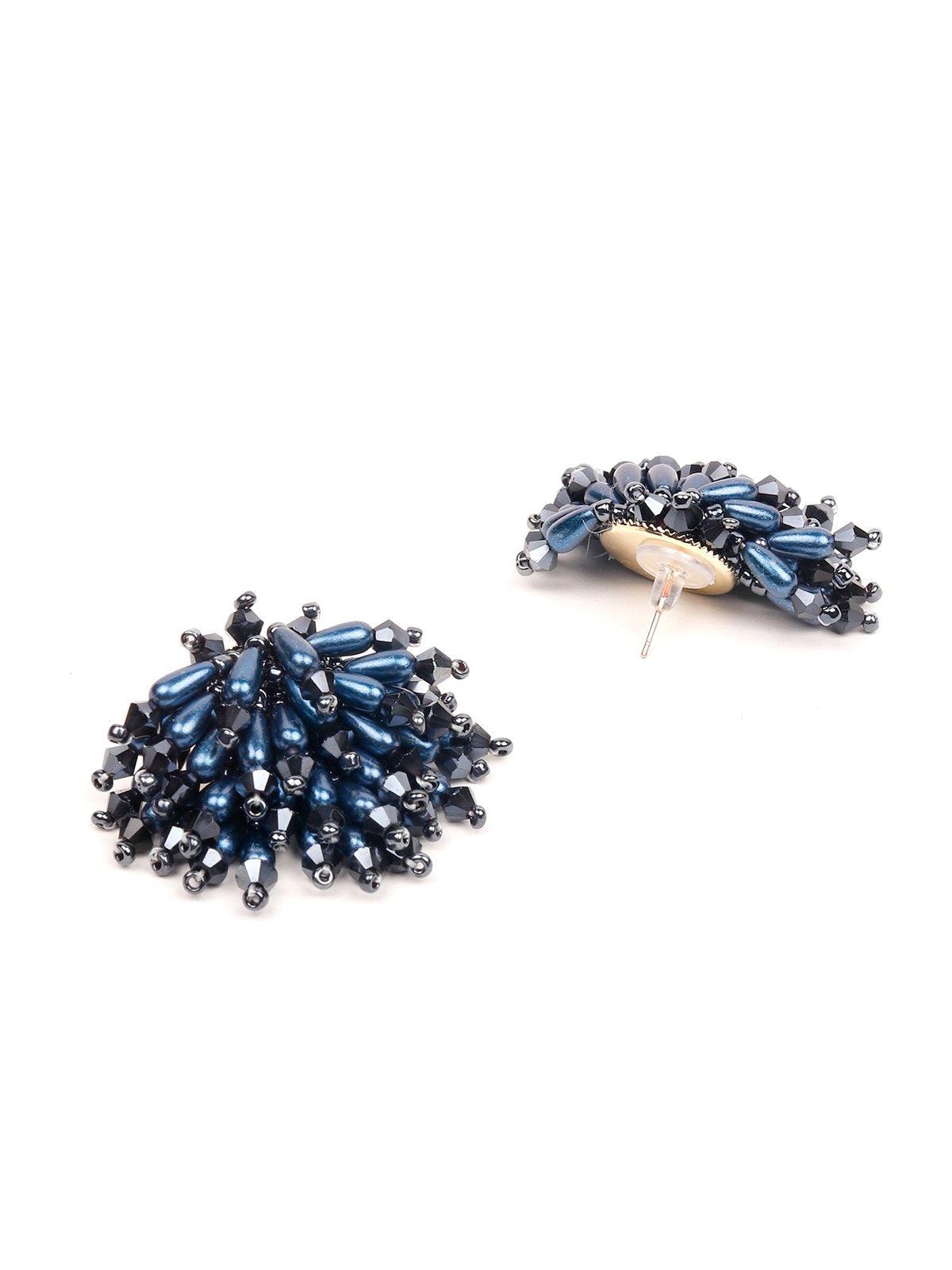 Women's Designer Navy Blue Studded Statement Earring