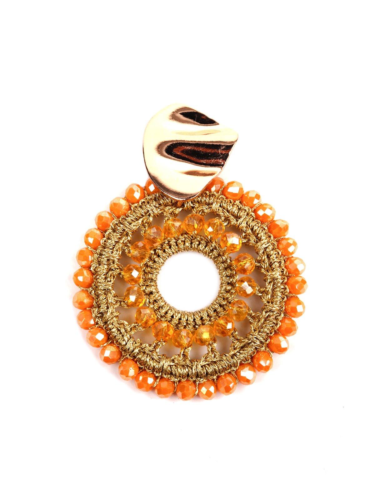 Women's Designer Orange Beaded Hoop Earring
