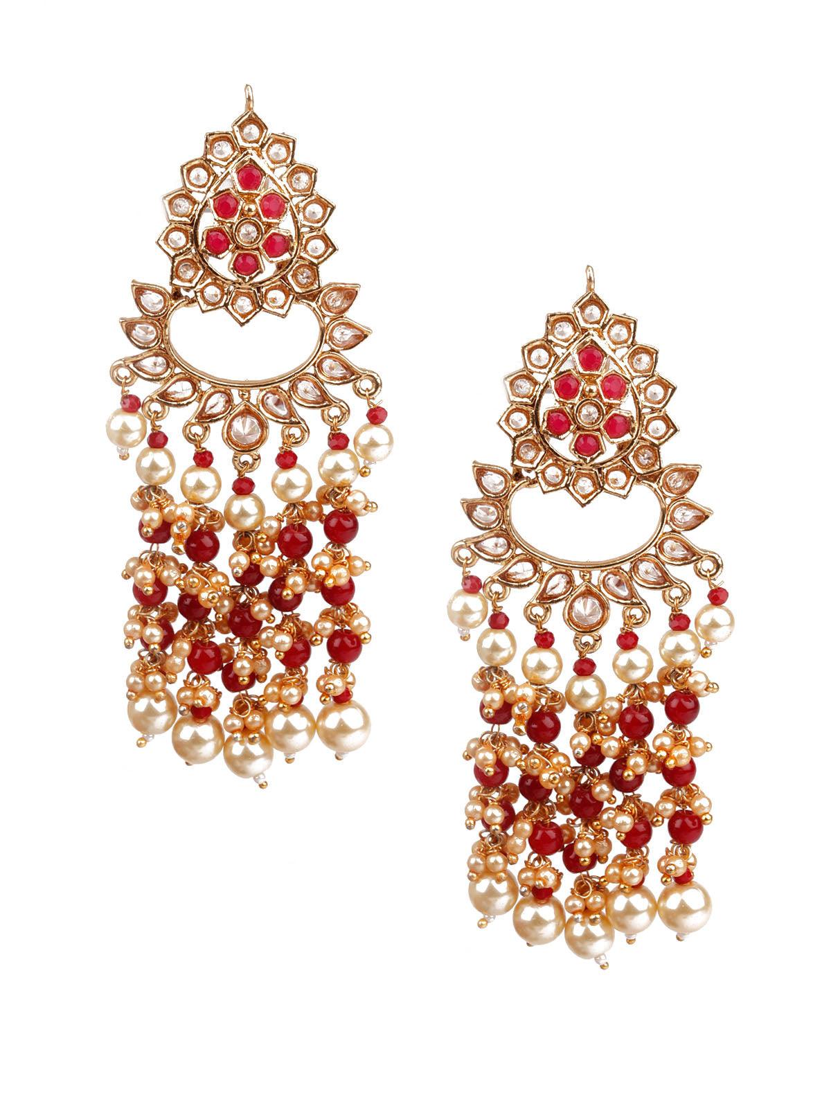 Women's Designer Red Dangler Earring