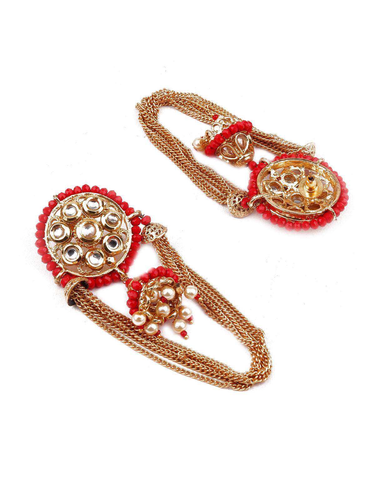 Women's Designer Red Jhumki Earring