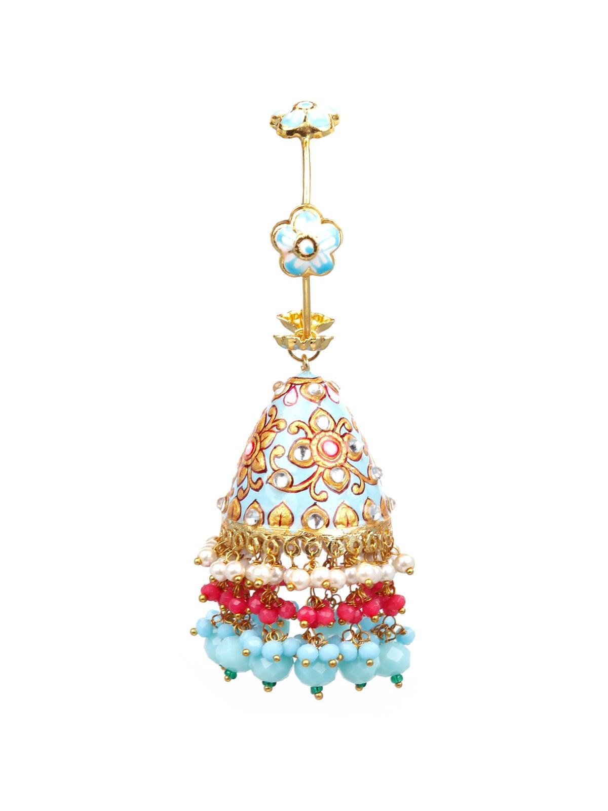 Women's Designer Turquoise Blue Jhumka