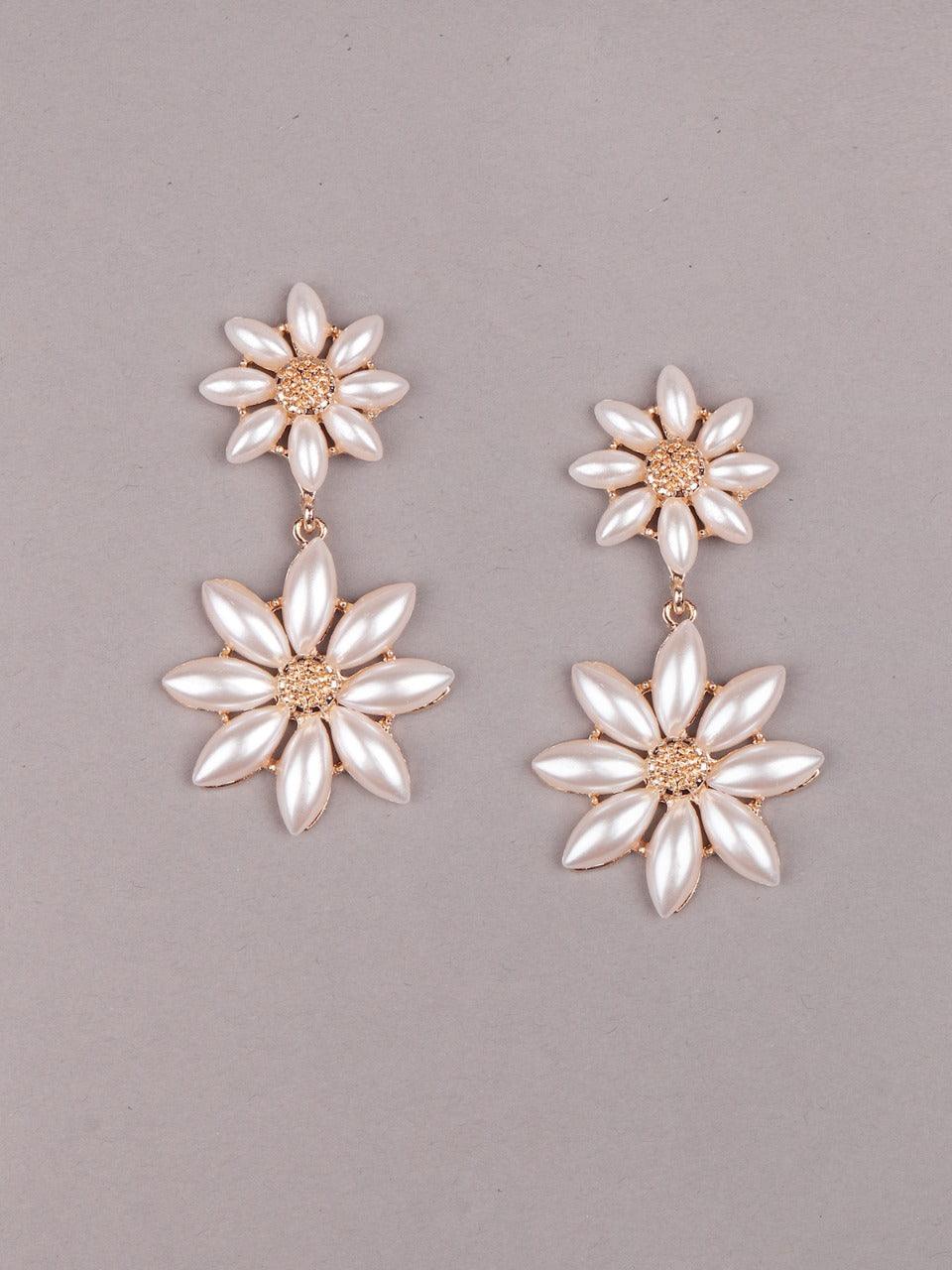 Women's Double Floral Cute Statement Earring