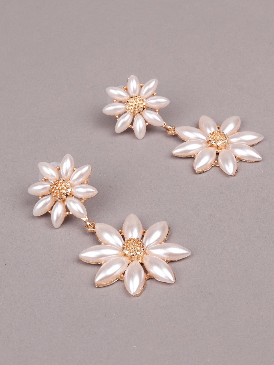 Women's Double Floral Cute Statement Earring