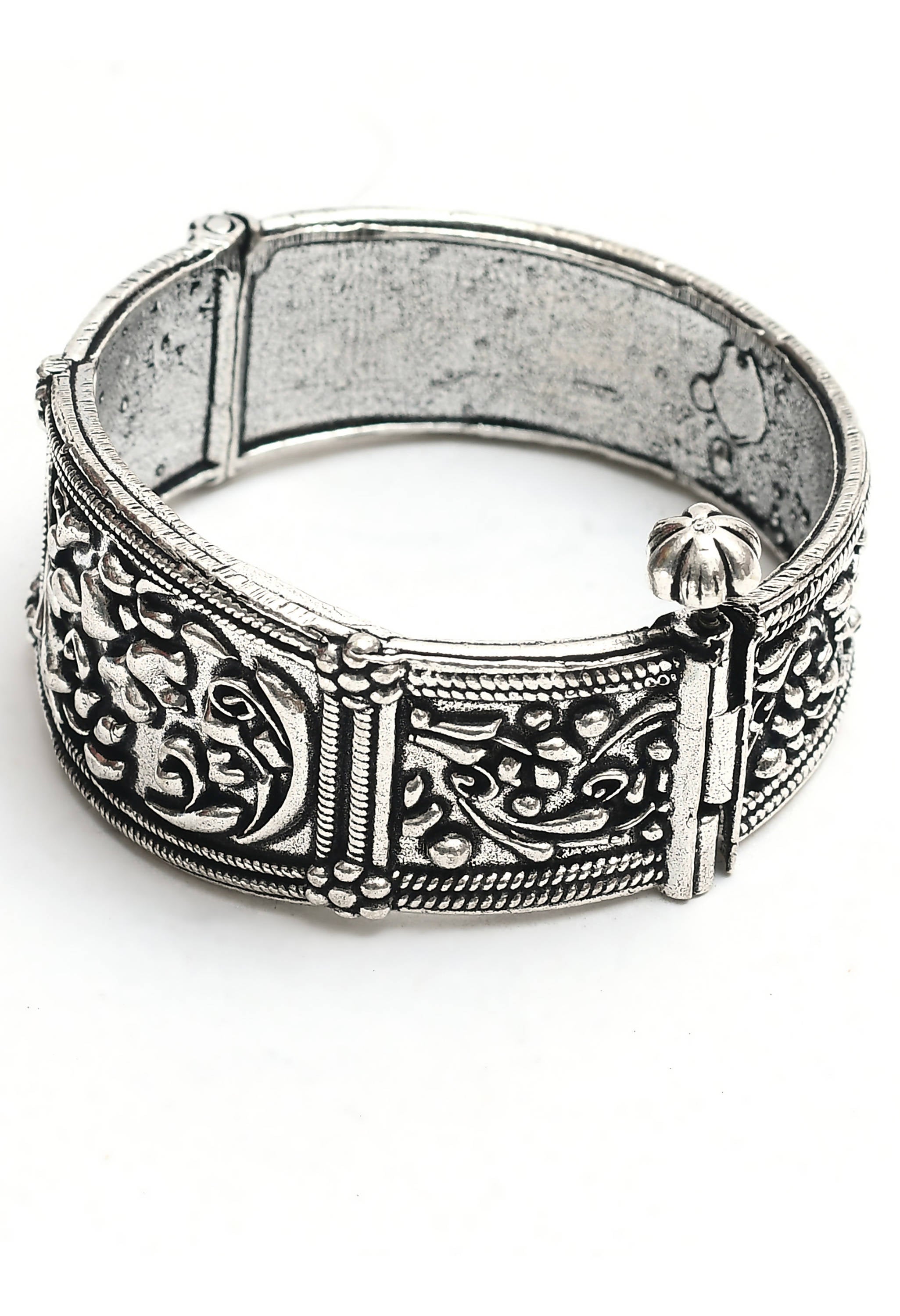 Johar Kamal German Silver Kada Design Bracelet