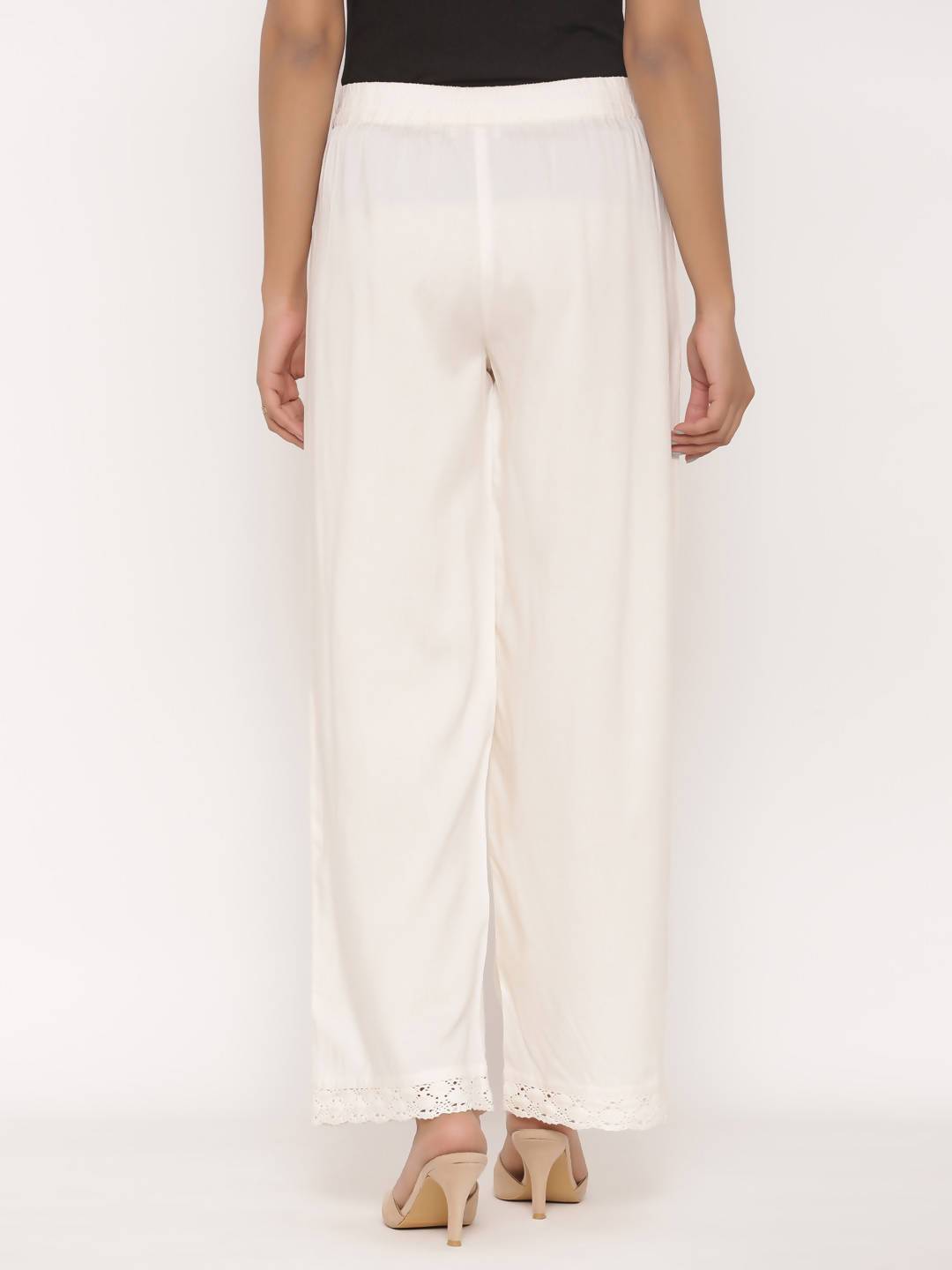 Women's Rayon Embellished Wide-Leg Palazzo