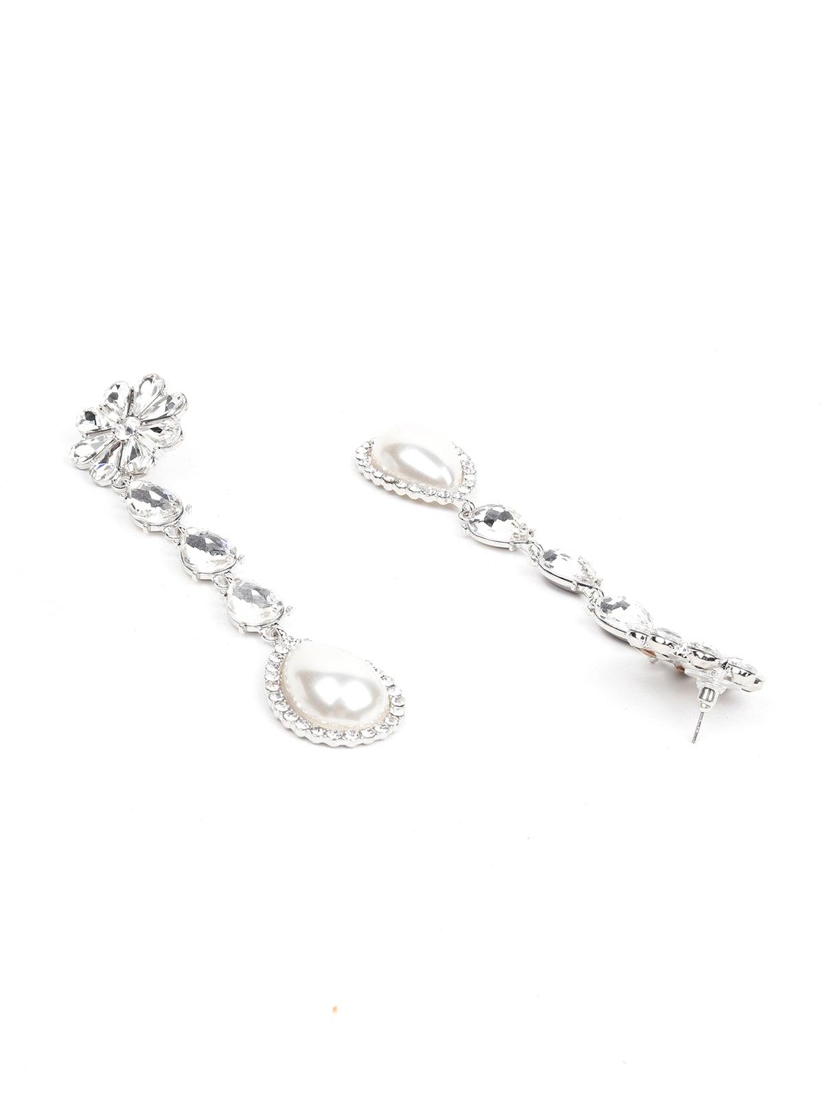 Women's Elegant Crystal And Pearl Drop Earring