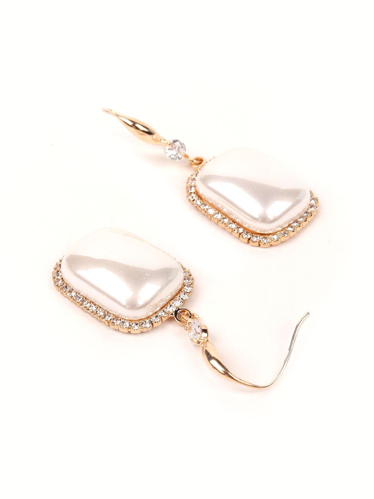Women's Elegant Crystal Stone Drop Earrings -Gol