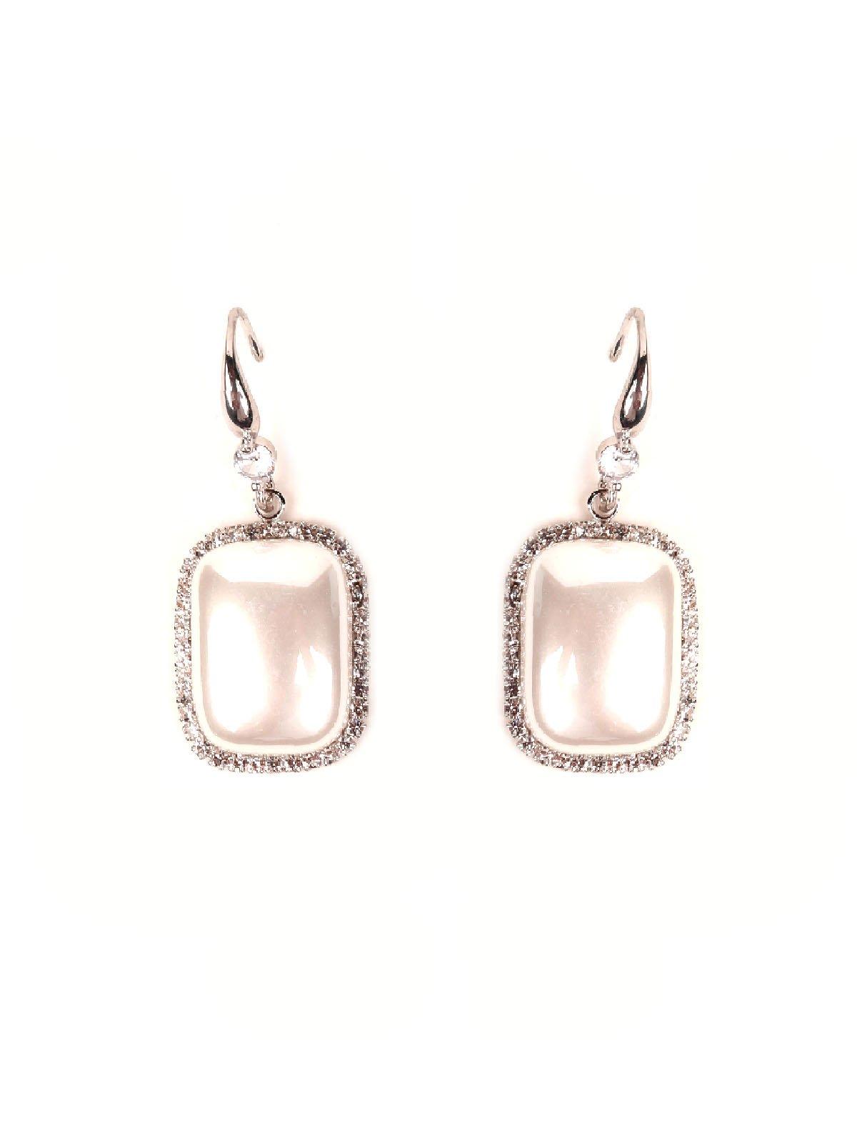 Women's Elegant Crystal Stone Drop Earrings -Silve