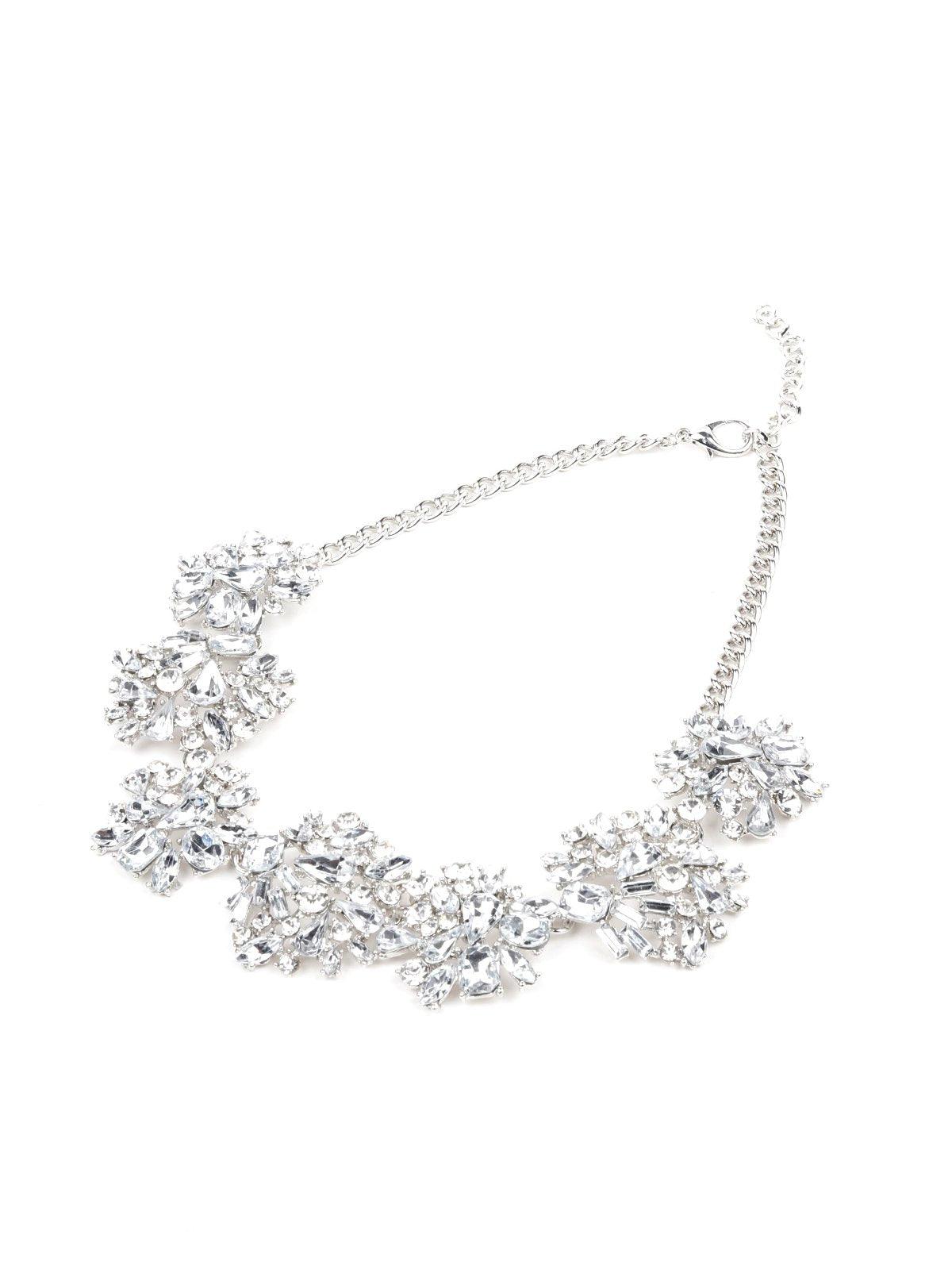 Women's Elegant Floral Crystal-Embellished Necklac