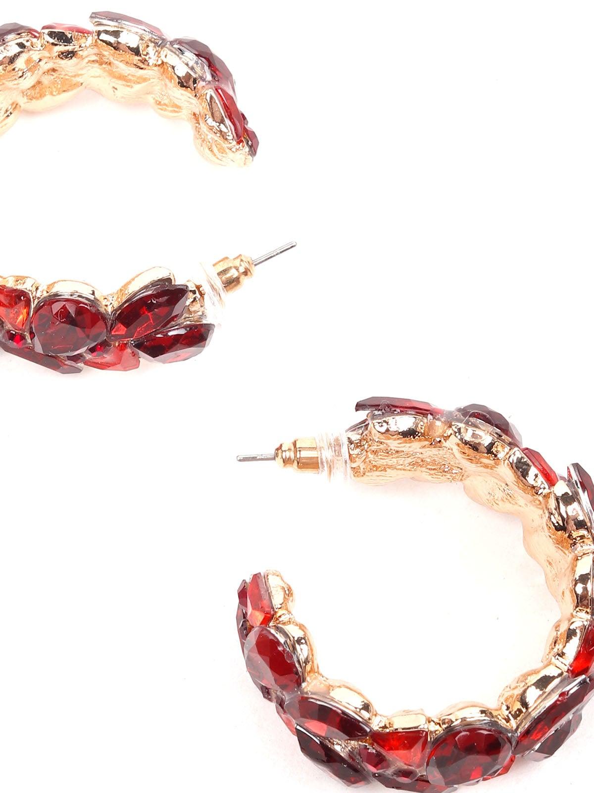 Women's Elegant Ruby Rounded Earring