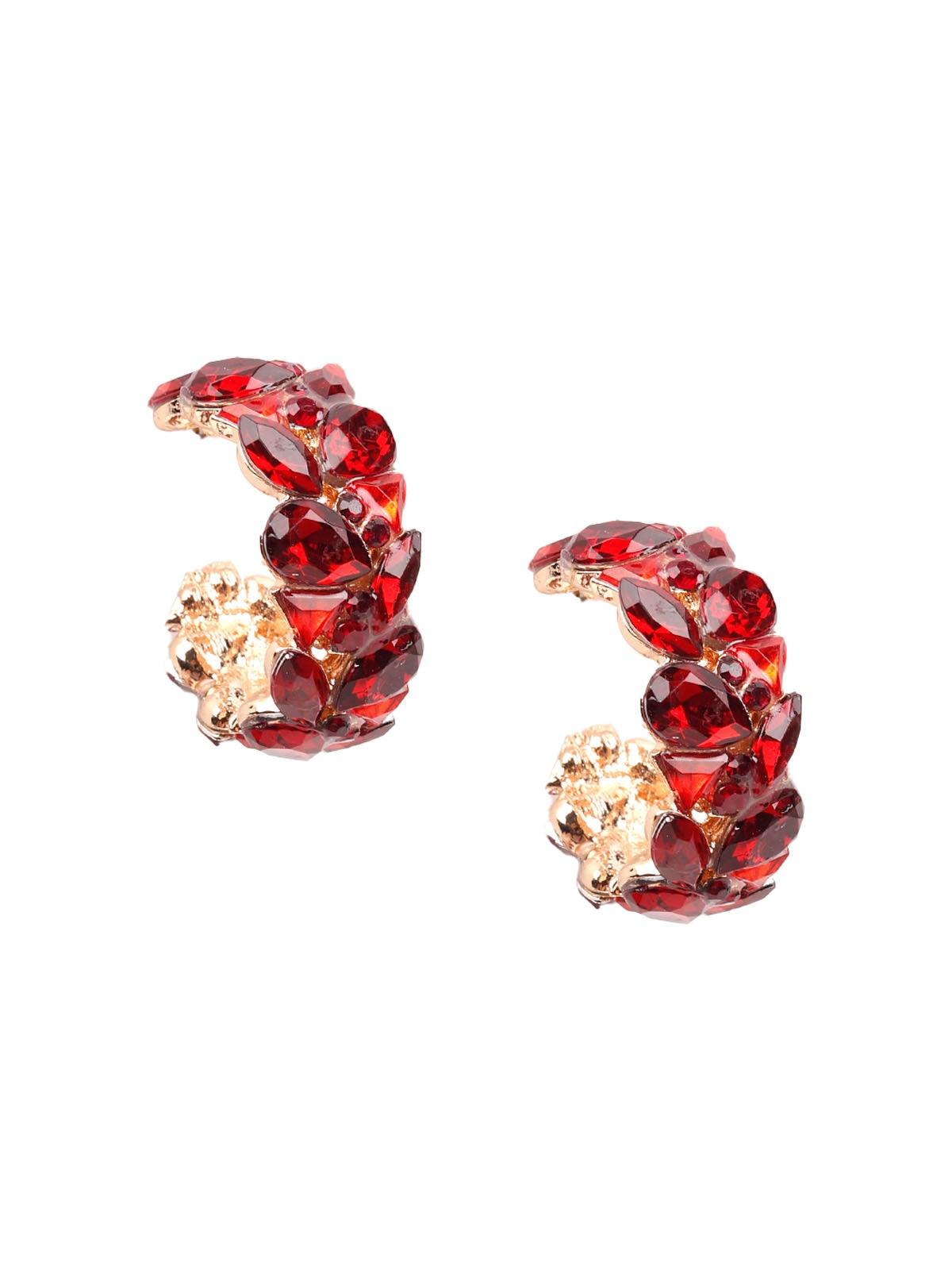 Women's Elegant Ruby Rounded Earring