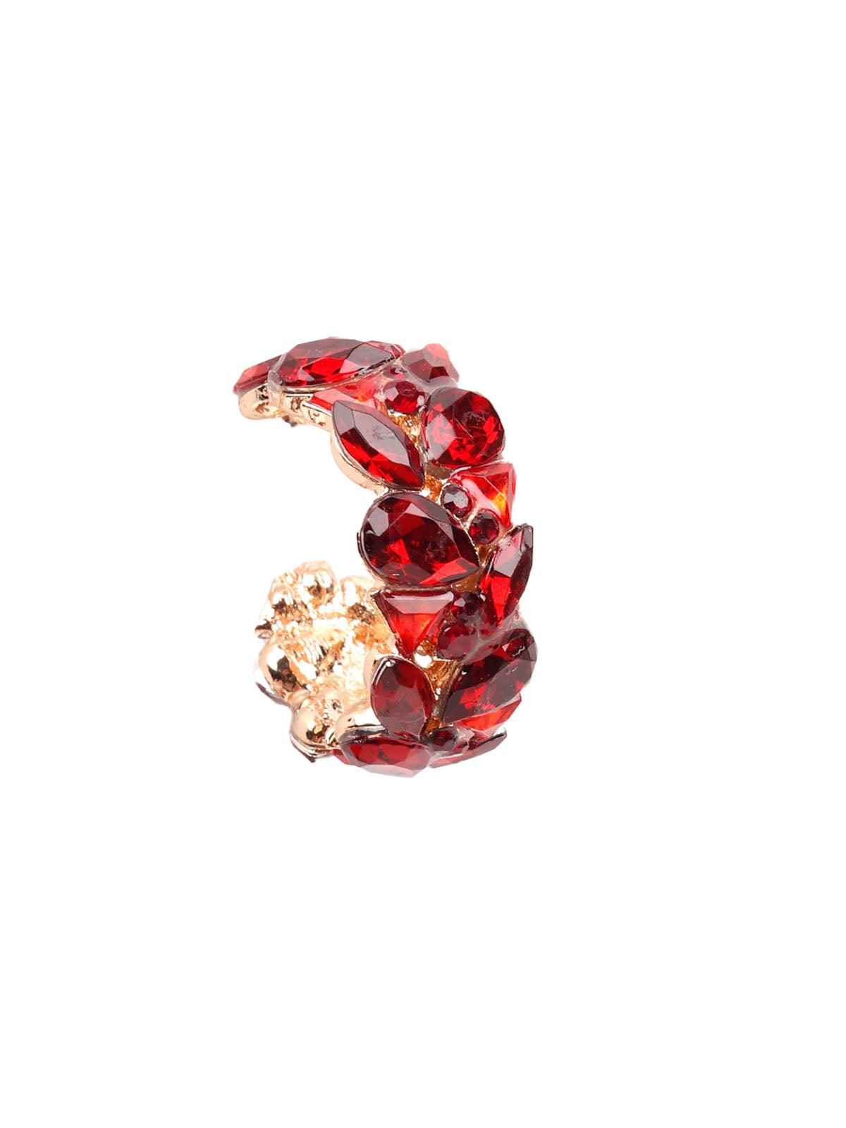 Women's Elegant Ruby Rounded Earring
