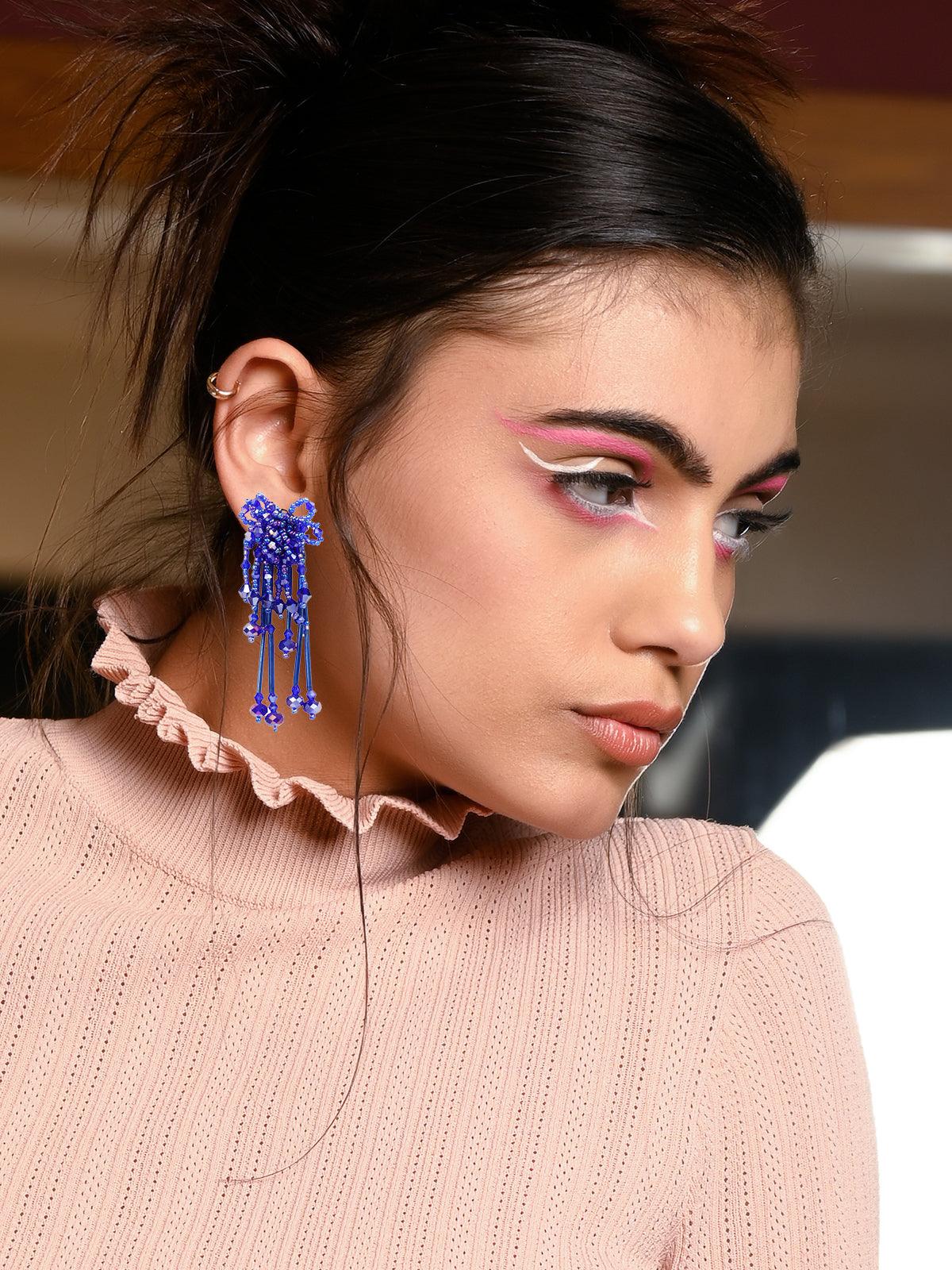 Women's Eletric Blue Stunning Statement Earring