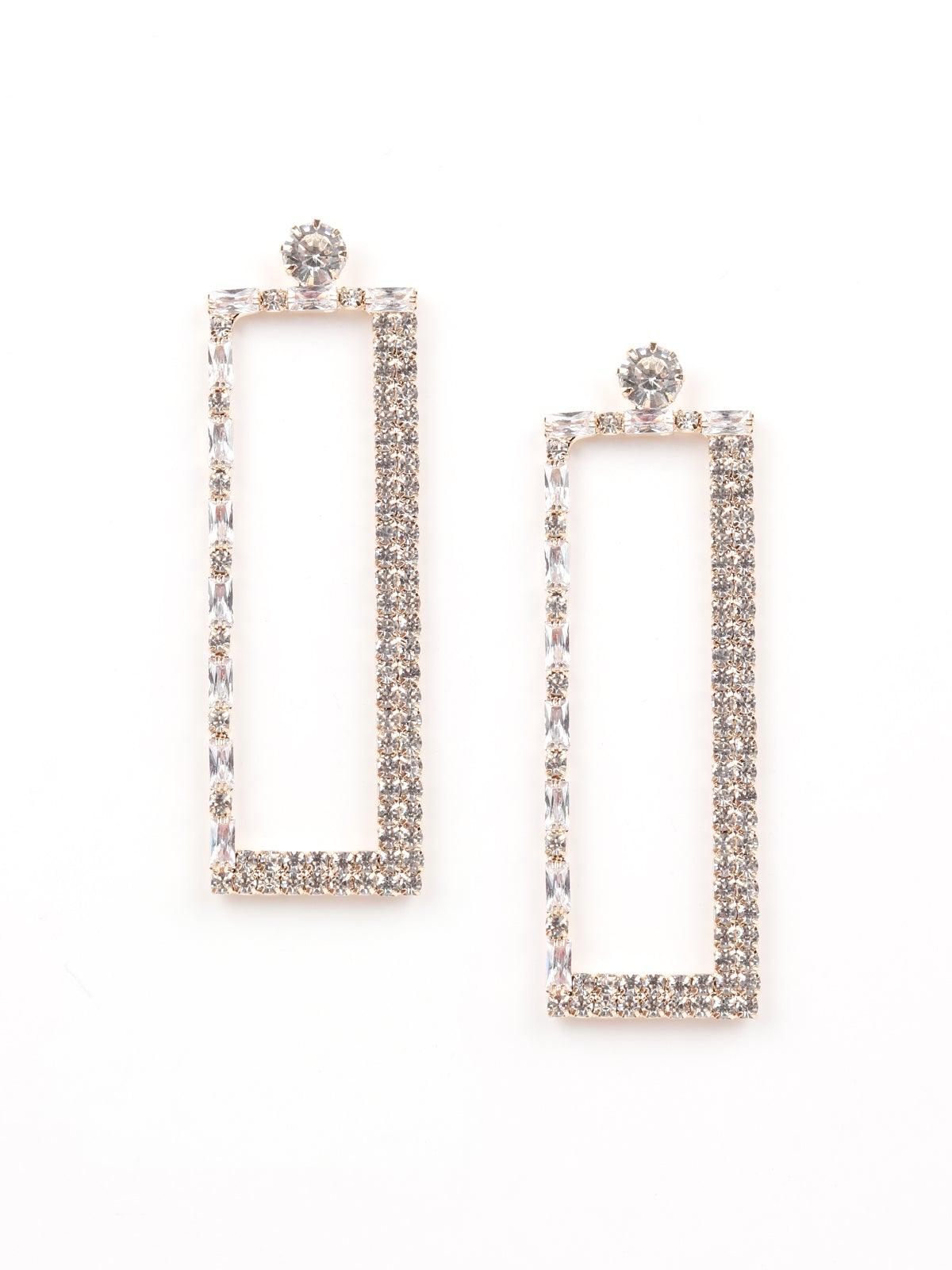 Women's Elongated Sparkling Studded Earring