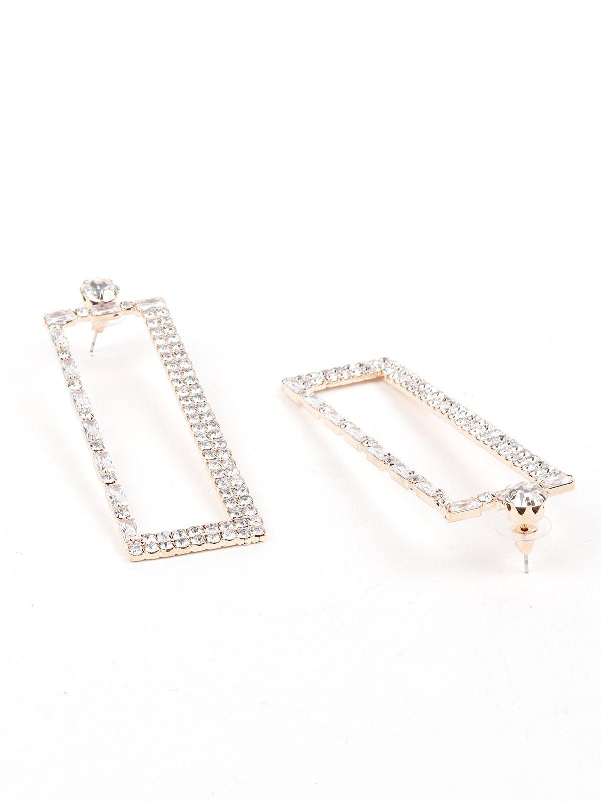 Women's Elongated Sparkling Studded Earring