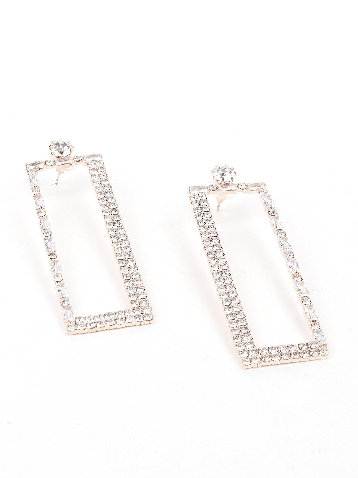 Women's Elongated Sparkling Studded Earring