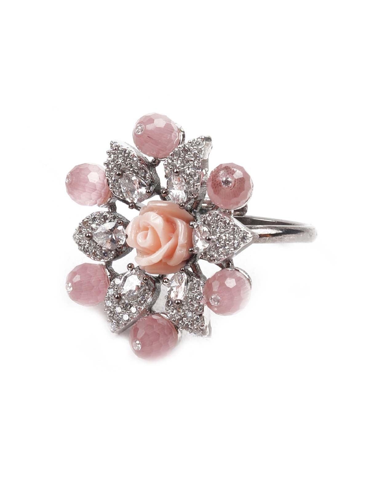 Women's Embellished Austrian Diamond Studded Rin
