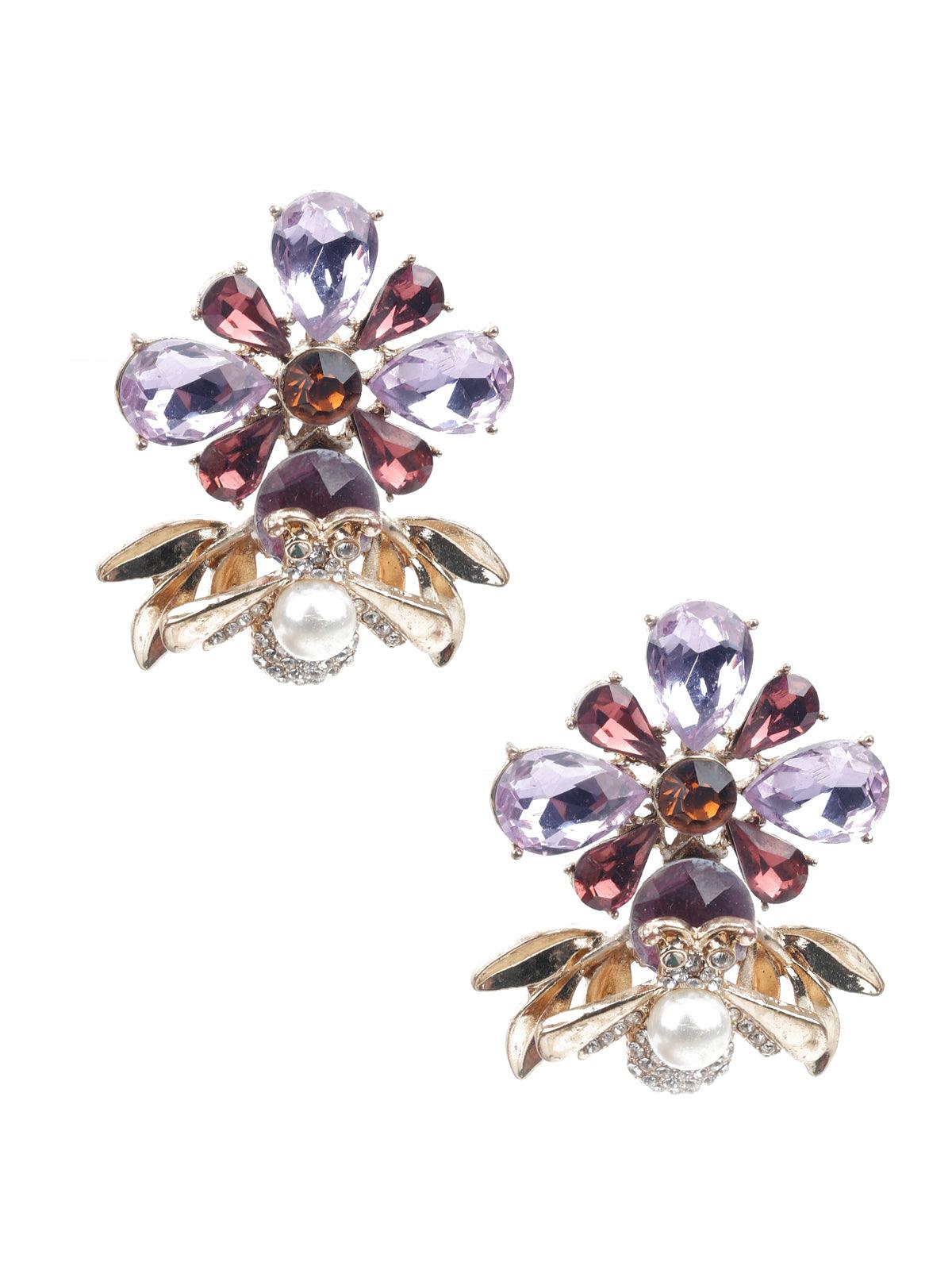 Women's Embellished Multicoloerd Stud Earring